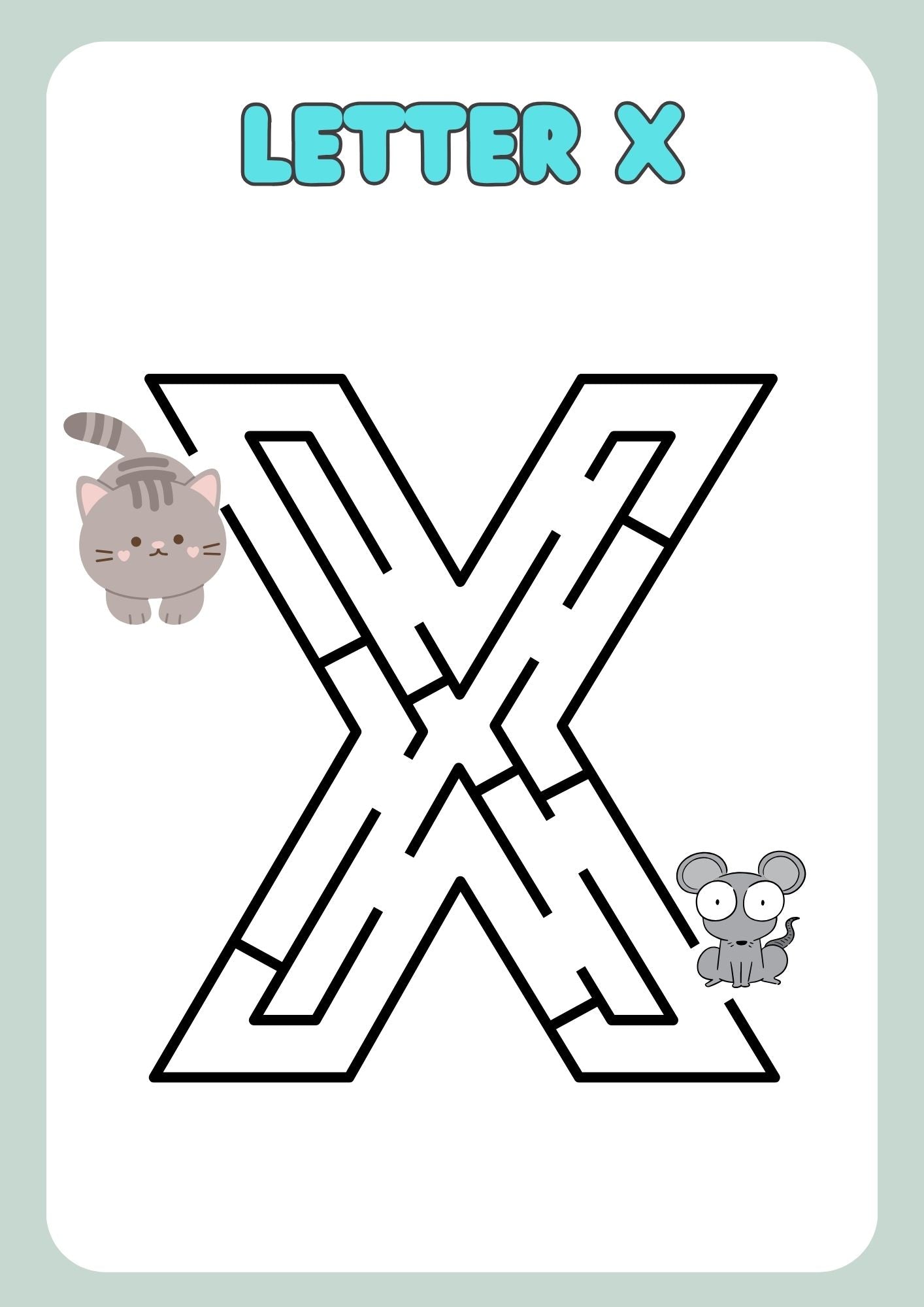 Trace & Write Alphabet With Cat & Mouse