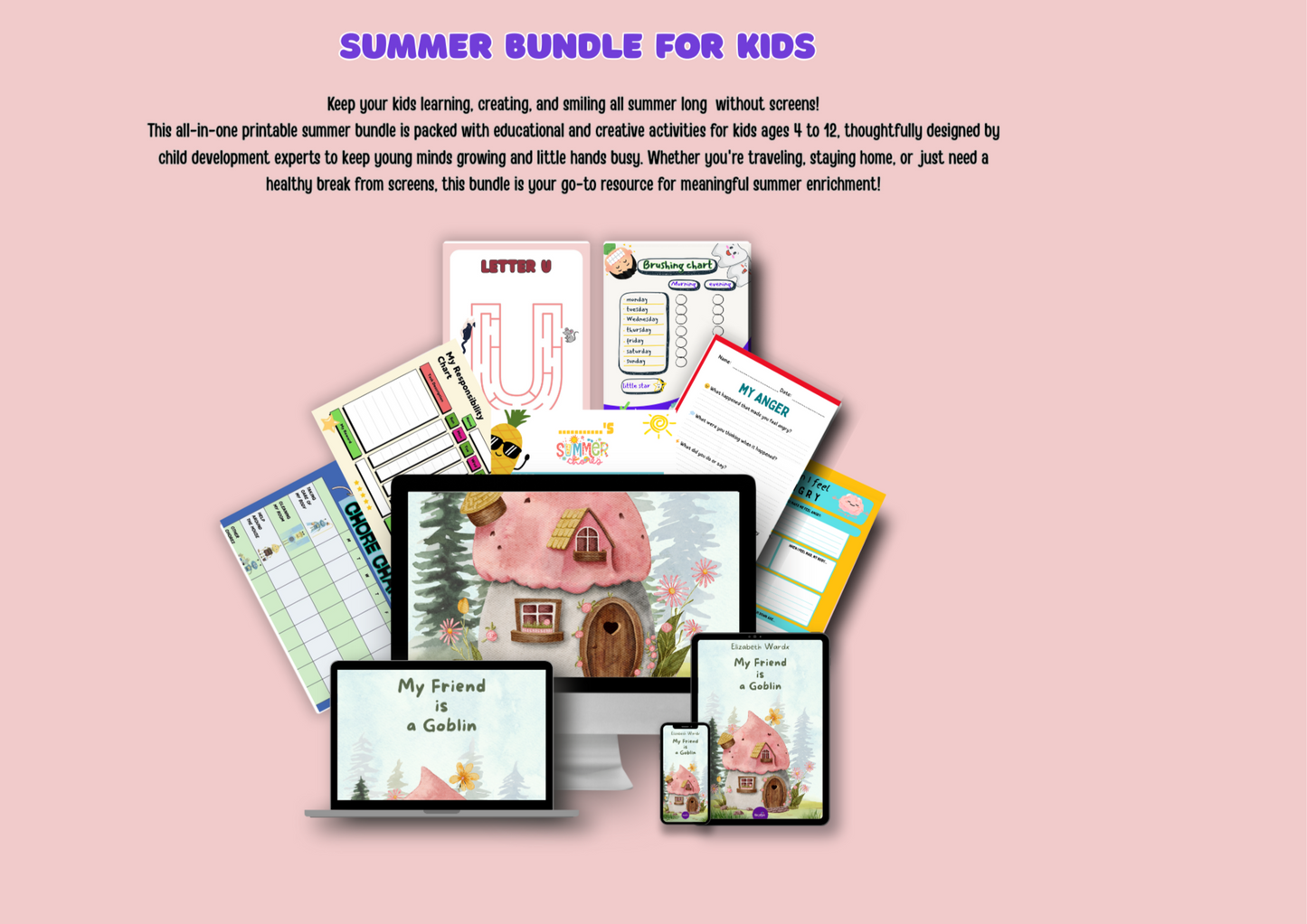 Ultimate Summer Bundle for Kids :over 1000 pages of printibales made by child specialists!